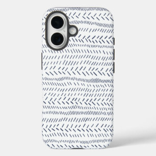 Boho Modern Abstract Mudcloth in Navy iPhone 16 Case