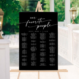 Boho Modern Black Acrylic Wedding Seating Chart