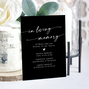 Boho Modern Black Wedding In Loving Memory Acrylic Sign