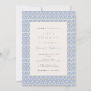 Boho Modern Blue Boy Baby Shower Invitation