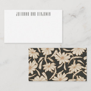 Boho Modern Botanical Black Custom Gift Enclosure Card