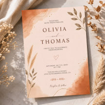 Boho Modern Botanical Elegant Terracotta Wedding