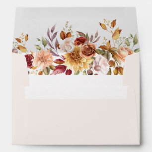 Boho Modern Burnt Orange Terracotta Floral Wedding Envelope