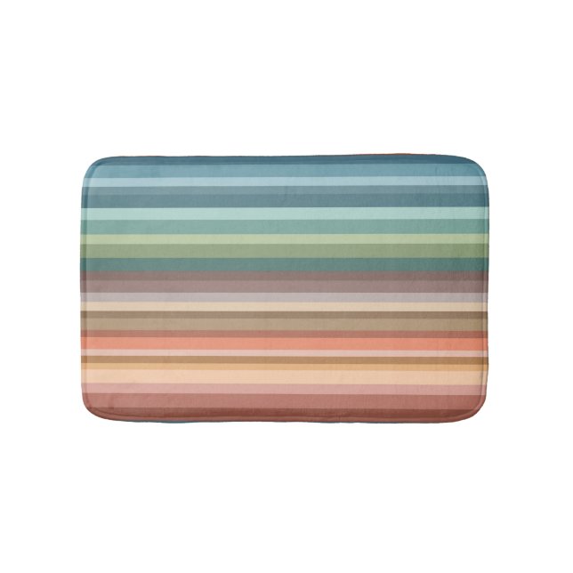 Boho Modern Chic Stripes  Bath Mat (Front)