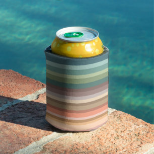 Boho Modern Chic Stripes  Can Cooler