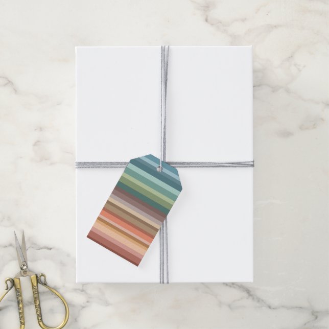 Boho Modern Chic Stripes  Gift Tags (With Twine)