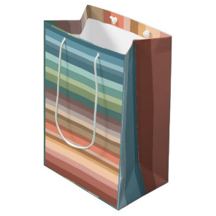 Boho Modern Chic Stripes Medium Gift Bag