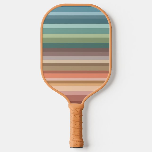 Boho Modern Chic Stripes Pickleball Paddle (Front)