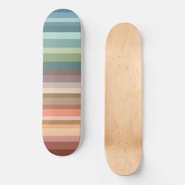 Boho Modern Chic Stripes  Skateboard (Front)