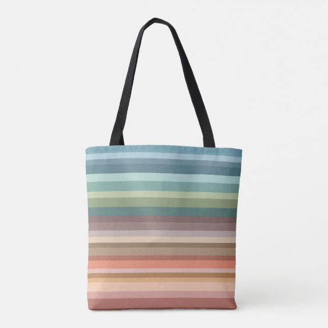 Boho Modern Chic Stripes  Tote Bag (Back)