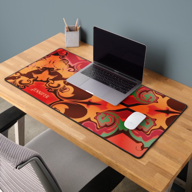 Boho Modern Colourful Trendy Name Colourful Desk Mat (Office 2)