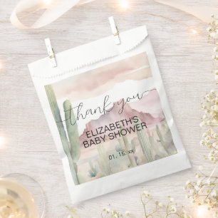 Boho Modern Desert Nature Cactus Baby Shower Favour Bag