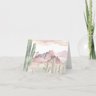 Boho Modern Desert Nature Cactus Baby Shower Thank You Card