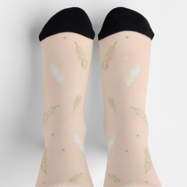 Boho Modern Feathers Luxury Collection Socks (Top)