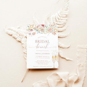 Boho Modern Floral Bridal Shower Bridal Brunch I Invitation