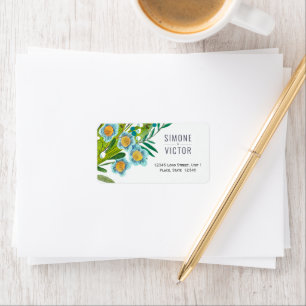 Boho Modern Floral Lily of Valley Wedding  Label