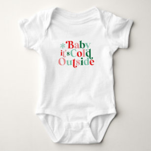 Boho Modern Font Baby It's Cold Outside Christmas Bodysuit