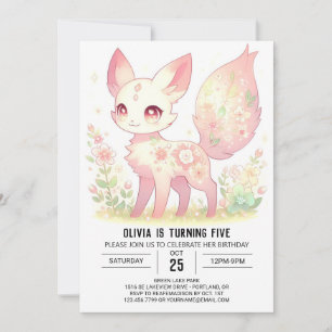 Boho Modern Fox Digital Birthday Invitation