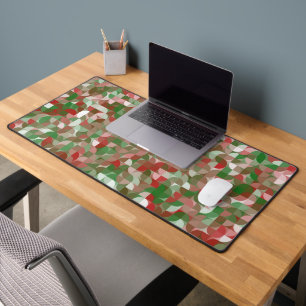 Boho Modern Groovy Christmas Geometric Pattern Desk Mat