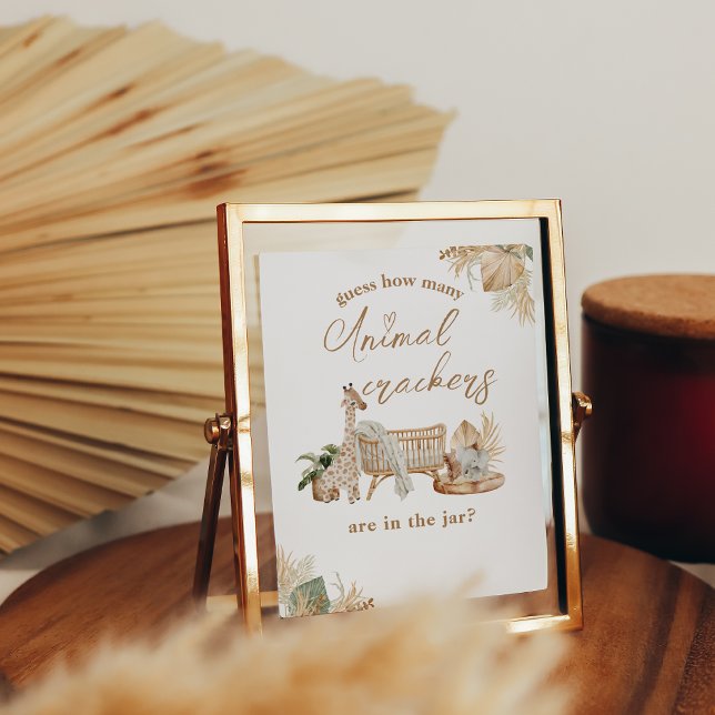 Boho Modern Heart Font Baby Shower Guess Game Sign (Creator Uploaded)