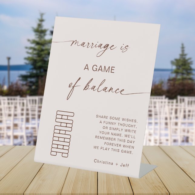 Boho Modern Jenga Guest Book Wedding Sign (Creator Uploaded)