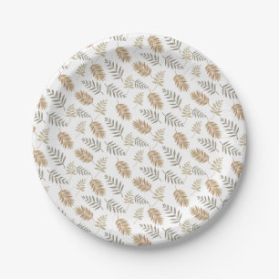 Boho Modern Leaf All Ages Birthday Paper Plate