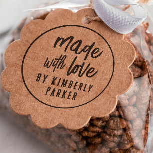 Boho Modern Made With Love Handmade By Custom Name Self-inking Stamp