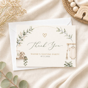 Boho Modern Nesting Party Thank You Card