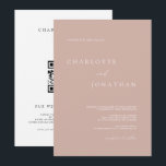 Boho Modern Pale Mauve QR Code Wedding Invitation<br><div class="desc">Boho Modern Pale Mauve QR Code Wedding Invitation</div>