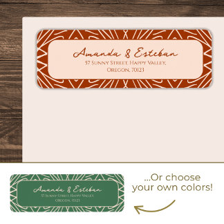 Boho Modern Tribal Pattern Return Address Label