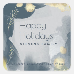 Boho Modern Watercolor abstract branches Square Sticker