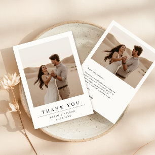 Boho Modern Wedding 2 Photo Thank You Card