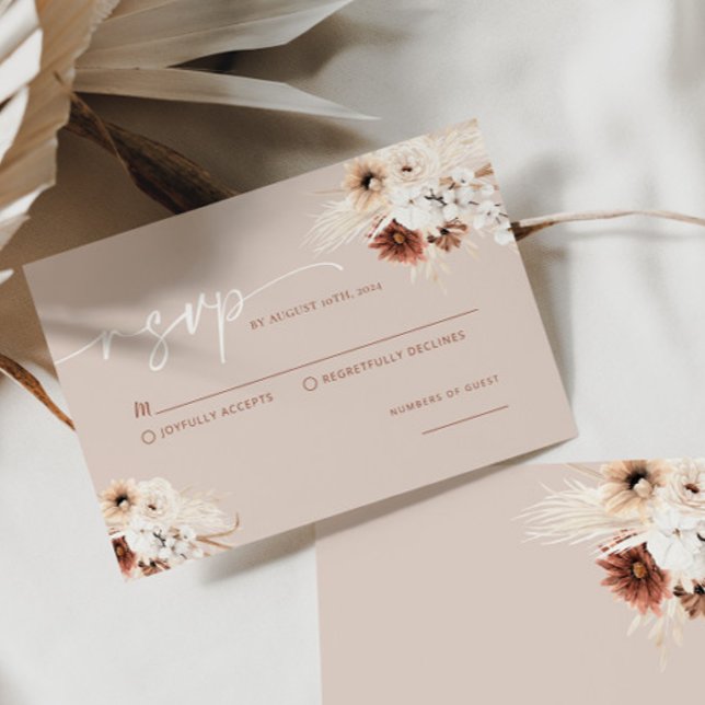 Boho Modern Wedding RSVP Card (Creator Uploaded)