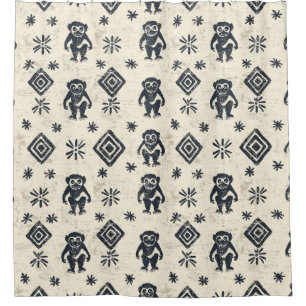 Boho Monkey Jungle Safari Pattern (2) Shower Curtain