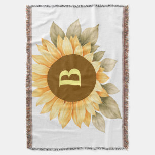 Boho Monogram Cottagecore Gift Throw Blanket