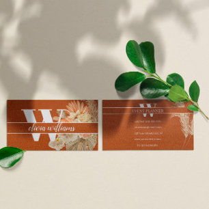 Boho Monogram Event Planner Wedding Salon Business Card