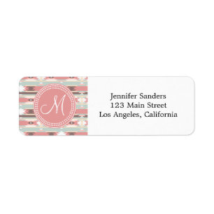 Boho Monogram Pattern Return Address Label
