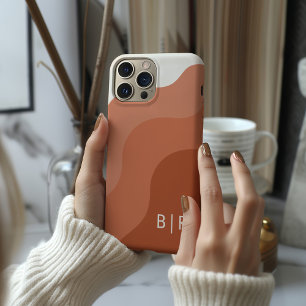  Boho Monogram Terracotta Initial  iPhone 15 Pro Case