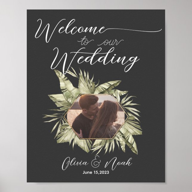 Boho Moody Sage Wedding Welcome Poster (Front)