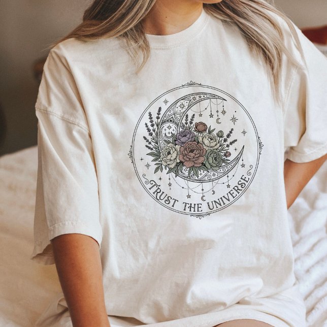 Boho Moon Floral Celestial Tattoo Design Tri-Blend Shirt (Creator Uploaded)