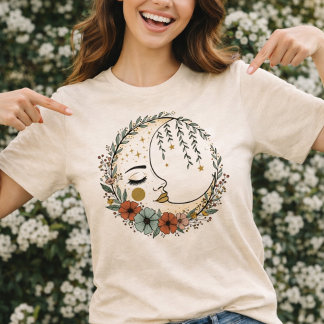 Boho Moon Goddess Floral – Celestial Tri-Blend Shirt