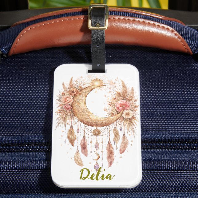 Boho Moon Mystical Vibe Luggage Tag (Front Insitu 2)