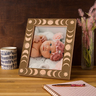 Boho Moon Phase Celestial Engraved Frame