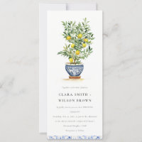 Boho Moroccan Watercolor Yellow Lemon Tree Wedding