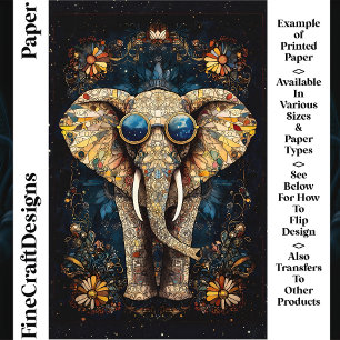 Boho Mosaic Elephant, Sunglasses, CP9 Craft Paper