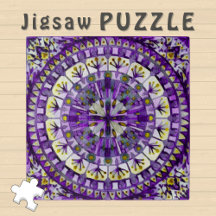 Boho Mosaic Mandala Tile Violet Flame - 