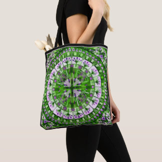 Boho Mosaic Tile Green Grass - Tote Bag