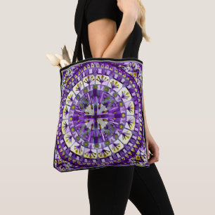 Boho Mosaic Tile Violet Flame - Tote Bag