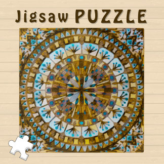 Boho Mosaic Tile yellow Honey - Jigsaw Puzzle