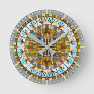 Boho Mosaic Tile yellow Honey - Round Clock